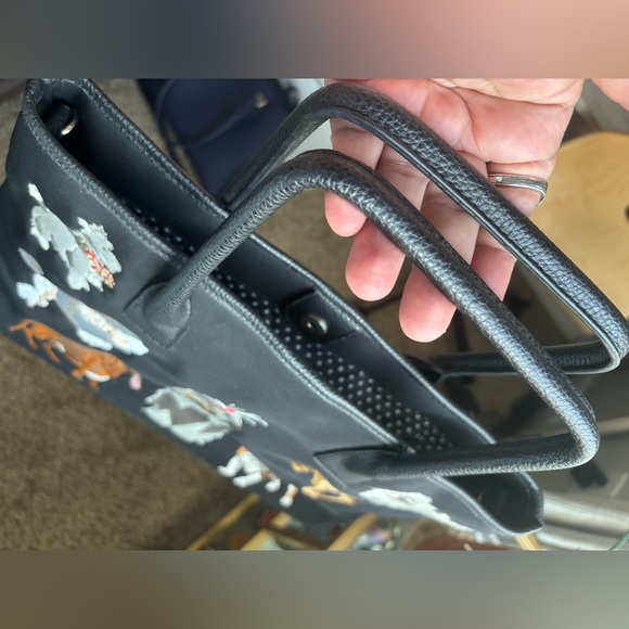 Sydney Love Black Embroidered Dogs Tote Bag - Picture 8 of 8